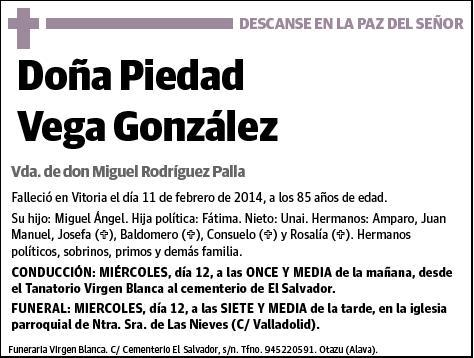 VEGA GONZALEZ,PIEDAD