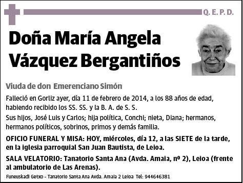 VAZQUEZ BERGANTIÑOS,MARIA ANGELA