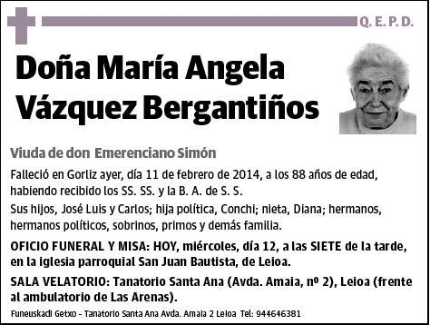 VAZQUEZ BERGANTIÑOS,MARIA ANGELA