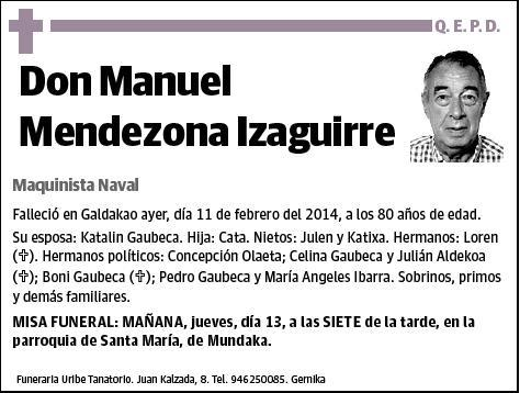 MENDEZONA IZAGUIRRE,MANUEL