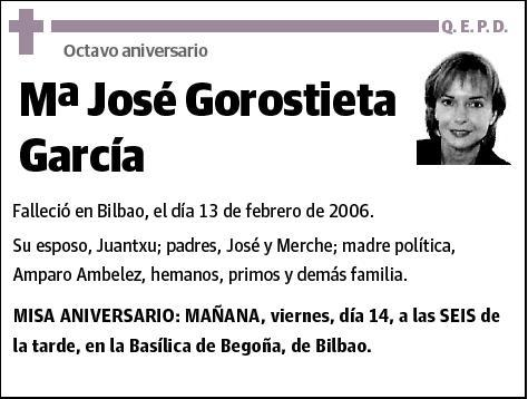 GOROSTIETA GARCIA,MªJOSE