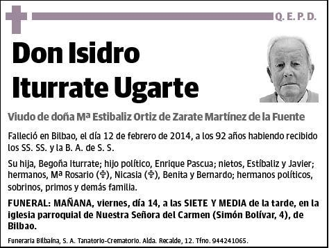 ITURRATE UGARTE,ISIDRO