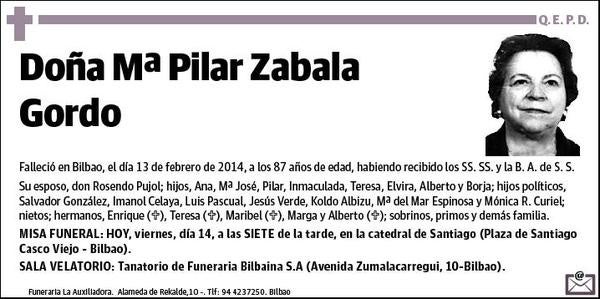 ZABALA GORDO,Mª PILAR