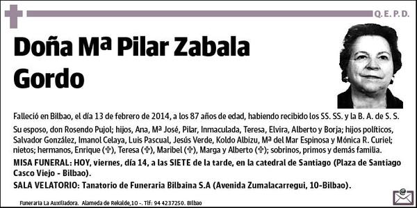 ZABALA GORDO,Mª PILAR