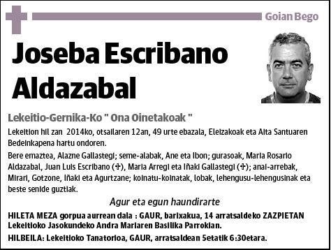 ESCRIBANO ALDAZABAL,JOSEBA