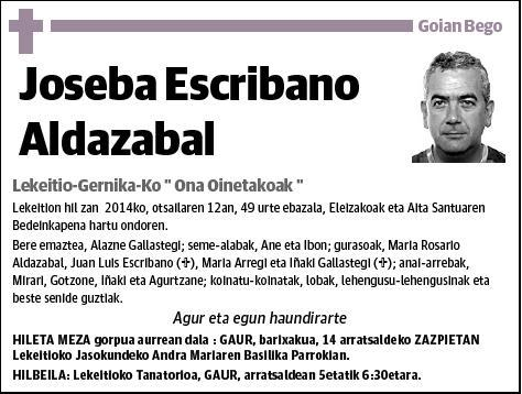 ESCRIBANO ALDAZABAL,JOSEBA