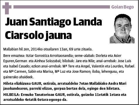 LANDA CIARSOLO,JUAN SANTIAGO