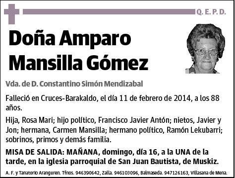 MANSILLA GOMEZ,AMPARO