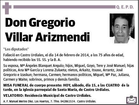 VILLAR ARIZMENDI,GREGORIO