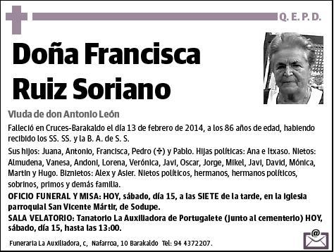 RUIZ SORIANO,FRANCISCA