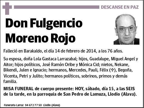 MORENO ROJO,FULGENCIO