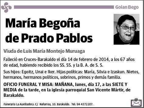 DE PRADO PABLOS,MARIA BEGOÑA