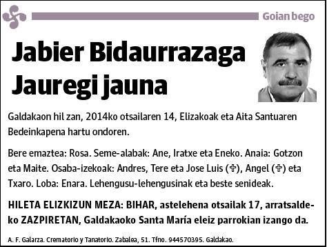 BIDAURRAZAGA JAUREGI,JABIER