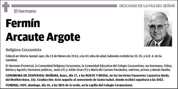 ARCAUTE ARGOTE,FERMIN