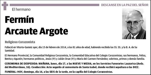 ARCAUTE ARGOTE,FERMIN