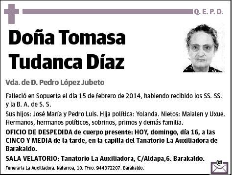 TUDANCA DIAZ,TOMASA