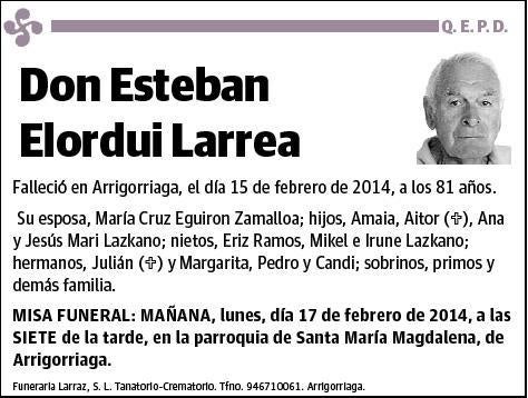 ELORDUI LARREA,ESTEBAN