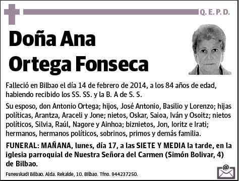 ORTEGA FONSECA,ANA