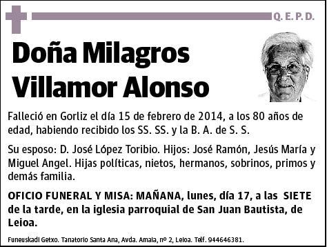 VILLAMOR ALONSO,MILAGROS