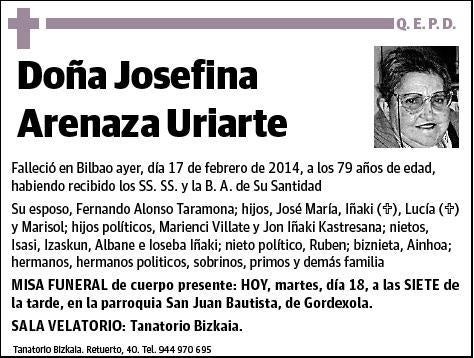 ARENAZA URIARTE,JOSEFINA