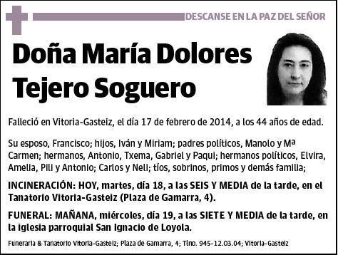 TEJERO SOGUERO,MARIA DOLORES