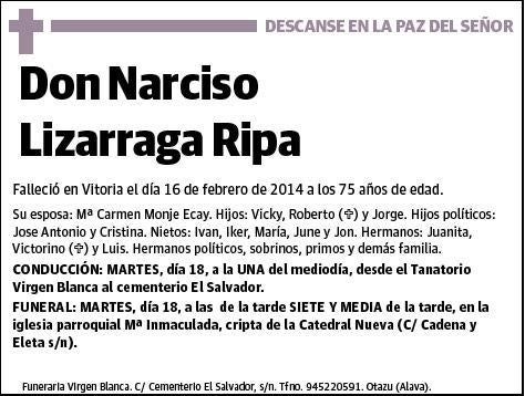 LIZARRAGA RIPA,NARCISO