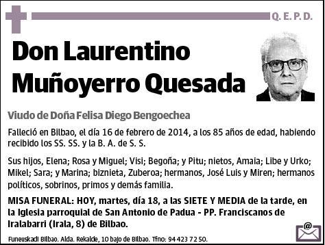 MUÑOYERRO QUESADA,LAURENTINO