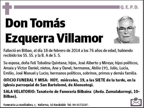 EZQUERRA VILLAMOR,TOMAS