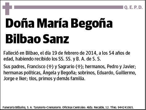 BILBAO SANZ,MARIA BEGOÑA