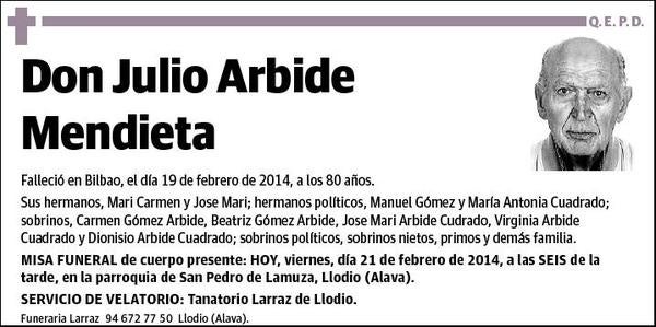 ARBIDE MENDIETA,JULIO