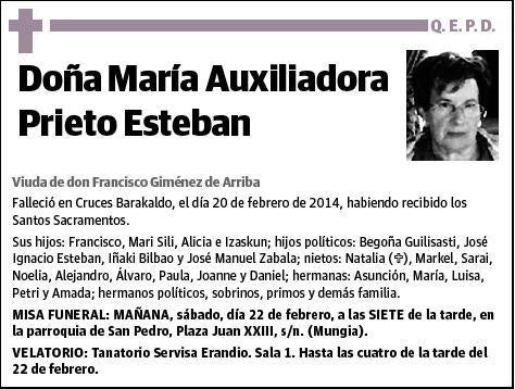 PRIETO ESTEBAN,MARIA AUXILIADORA