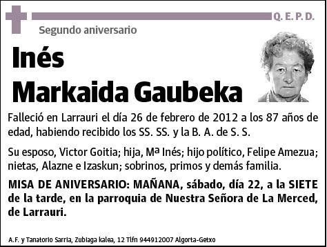 MARKAIDA GAUBEKA,INES