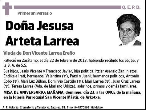 ARTETA LARREA,JESUSA