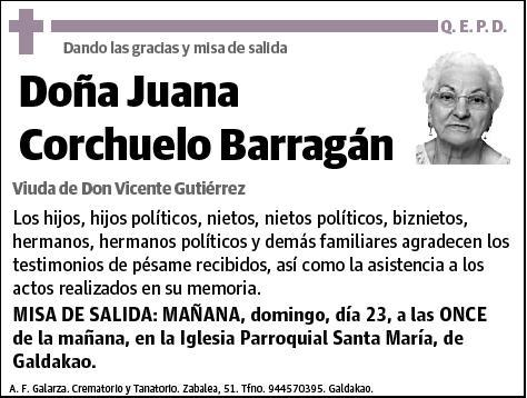 CORCHUELO BARRAGAN,JUANA