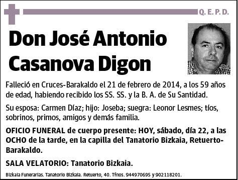 CASANOVA DIGON,JOSE ANTONIO