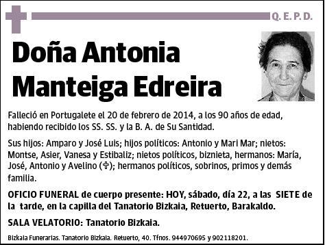 MANTEIGA EDREIRA,ANTONIA