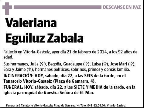 EGUILUZ ZABALA,VALERIANA