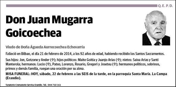 MUGARRA GOICOECHEA,JUAN