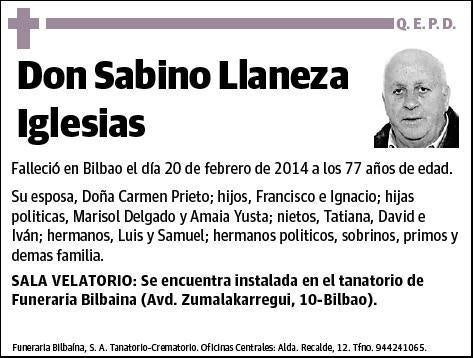 LLANEZA IGLESIAS,SABINO