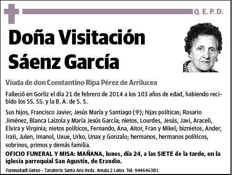 SAENZ GARCIA,VISITACION