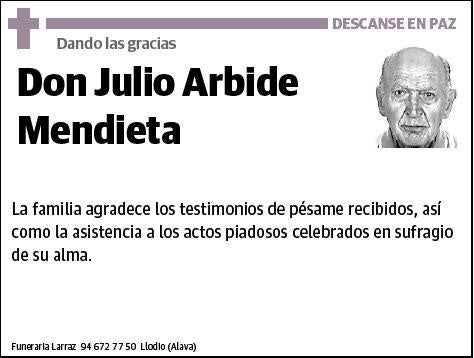 ARBIDE MENDIETA,JULIO