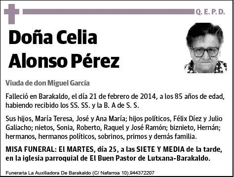 ALONSO PEREZ,CELIA