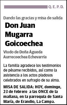 MUGARRA GOICOECHEA,JUAN