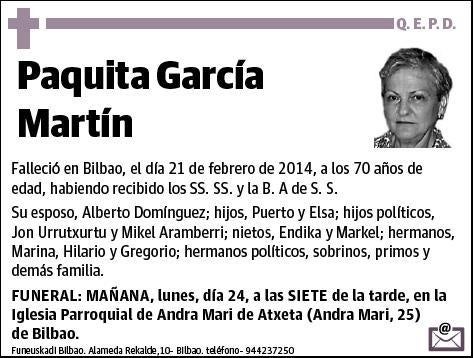 GARCIA MARTIN,PAQUITA