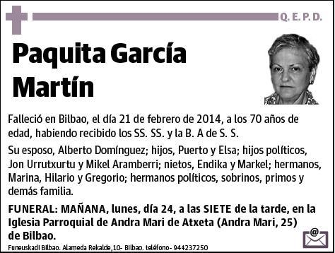 GARCIA MARTIN,PAQUITA