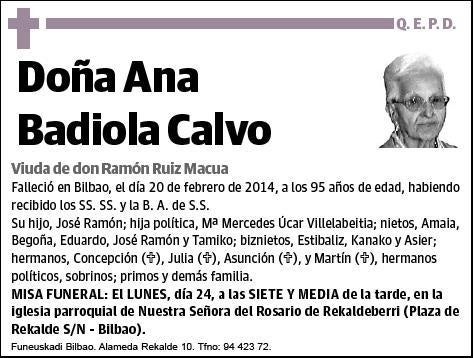 BADIOLA CALVO,ANA