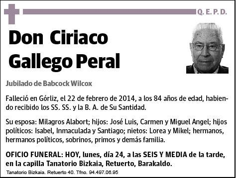 GALLEGO PERAL,CIRIACO