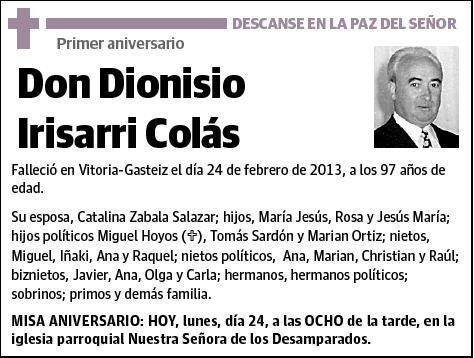 IRISARRI COLÁS,DIONISIO