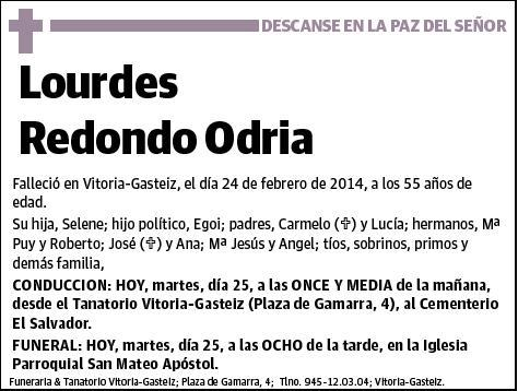 REDONDO ODRIA,LOURDES