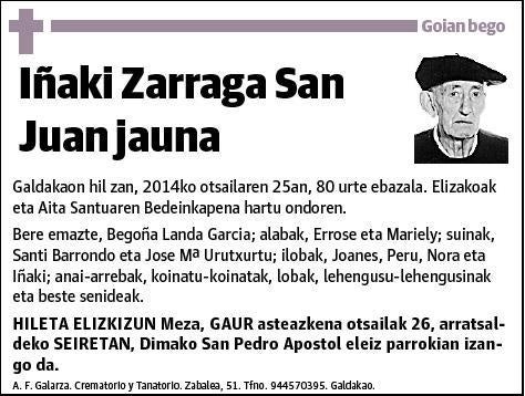 ZARRAGA SAN JUAN,IÑAKI